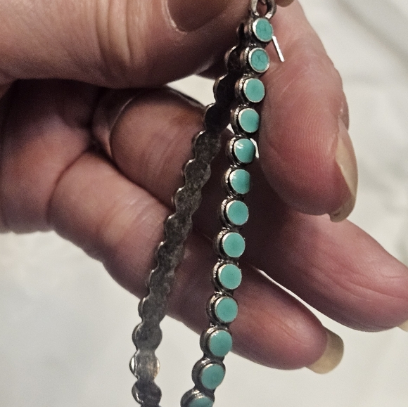 FABULOUS 3" STERLING AND SLEEPING BEAUTY TURQUOISE. - Picture 7 of 10